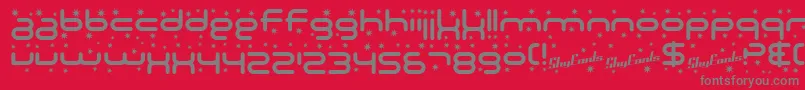 SF Technodelight Font – Gray Fonts on Red Background