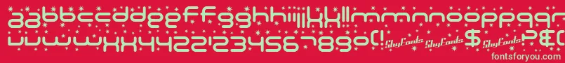 SF Technodelight-fontti – vihreät fontit punaisella taustalla