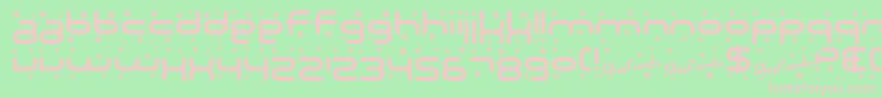 SF Technodelight-fontti – vaaleanpunaiset fontit vihreällä taustalla