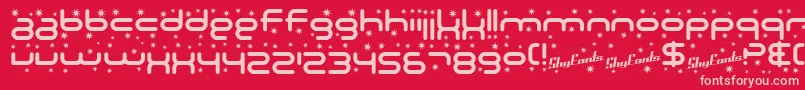 フォントSF Technodelight – 赤い背景にピンクのフォント