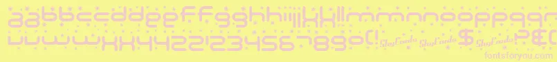 フォントSF Technodelight – ピンクのフォント、黄色の背景