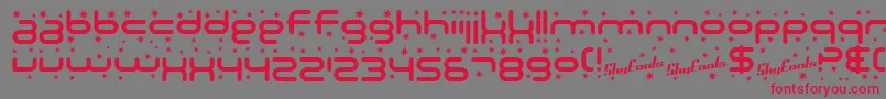 SF Technodelight Font – Red Fonts on Gray Background
