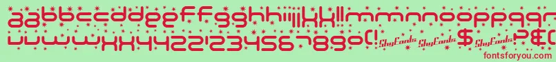 SF Technodelight-fontti – punaiset fontit vihreällä taustalla