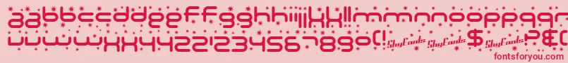 SF Technodelight Font – Red Fonts on Pink Background