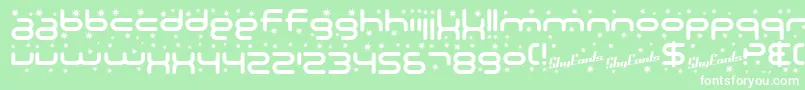 SF Technodelight Font – White Fonts on Green Background