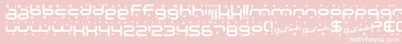 SF Technodelight Font – White Fonts on Pink Background