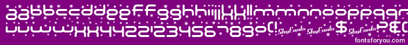 SF Technodelight Font – White Fonts on Purple Background