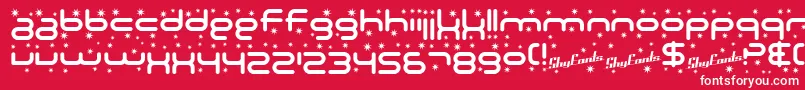 フォントSF Technodelight – 赤い背景に白い文字