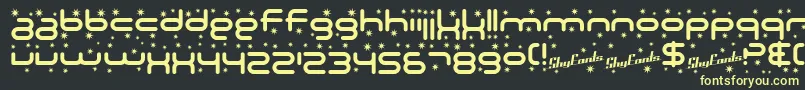 SF Technodelight-fontti – keltaiset fontit mustalla taustalla
