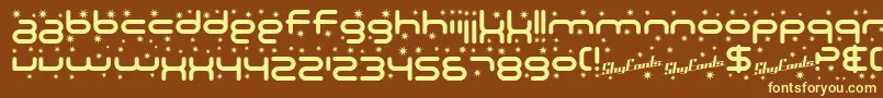 SF Technodelight-fontti – keltaiset fontit ruskealla taustalla