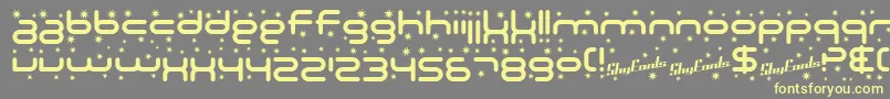 Шрифт SF Technodelight – жёлтые шрифты на сером фоне