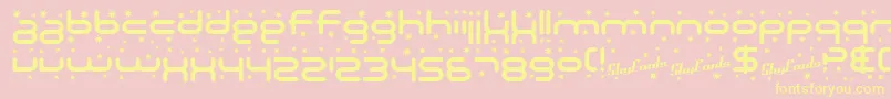 SF Technodelight-fontti – keltaiset fontit vaaleanpunaisella taustalla