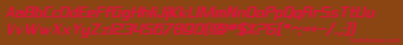 SF Theramin Gothic Bold Oblique Font – Red Fonts on Brown Background