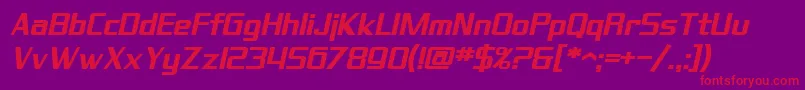 Шрифт SF Theramin Gothic Bold Oblique – красные шрифты на фиолетовом фоне