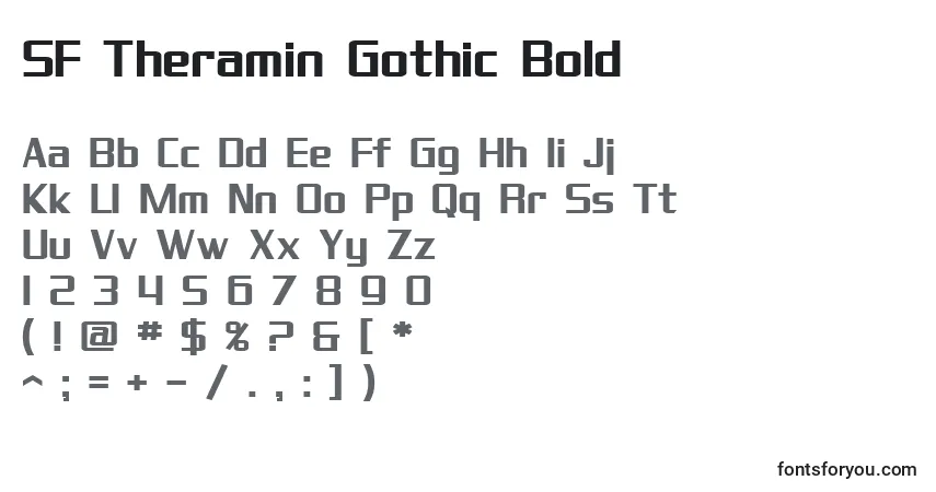 Fuente SF Theramin Gothic Bold - alfabeto, números, caracteres especiales