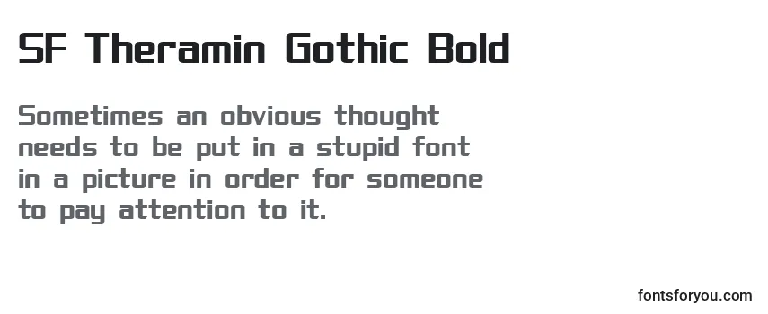 Przegląd czcionki SF Theramin Gothic Bold