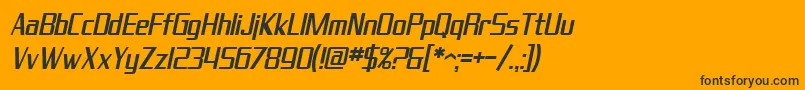 SF Theramin Gothic Condensed Oblique Font – Black Fonts on Orange Background