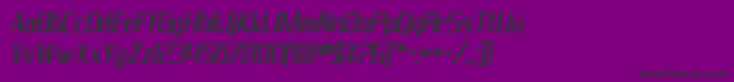 SF Theramin Gothic Condensed Oblique-Schriftart – Schwarze Schriften auf violettem Hintergrund
