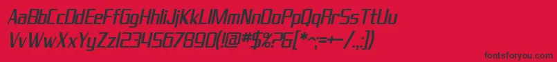 SF Theramin Gothic Condensed Oblique Font – Black Fonts on Red Background