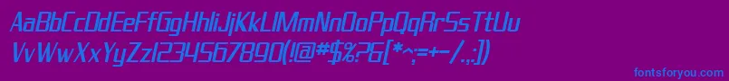SF Theramin Gothic Condensed Oblique-fontti – siniset fontit violetilla taustalla
