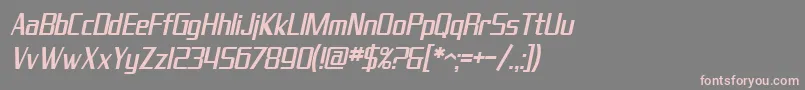 フォントSF Theramin Gothic Condensed Oblique – 灰色の背景にピンクのフォント