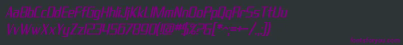 フォントSF Theramin Gothic Condensed Oblique – 黒い背景に紫のフォント
