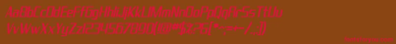 SF Theramin Gothic Condensed Oblique Font – Red Fonts on Brown Background