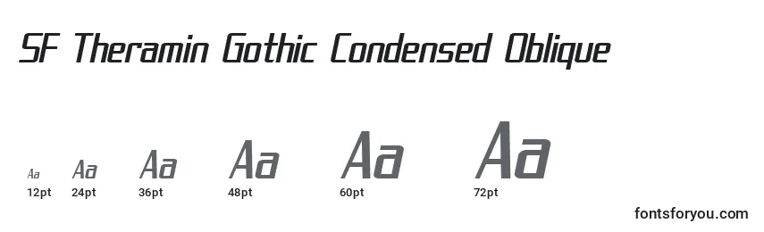 Размеры шрифта SF Theramin Gothic Condensed Oblique