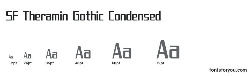 Размеры шрифта SF Theramin Gothic Condensed