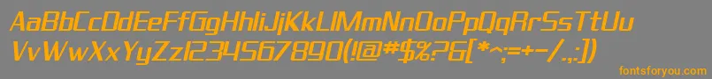 SF Theramin Gothic Oblique Font – Orange Fonts on Gray Background