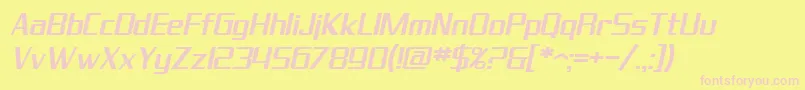 SF Theramin Gothic Oblique Font – Pink Fonts on Yellow Background