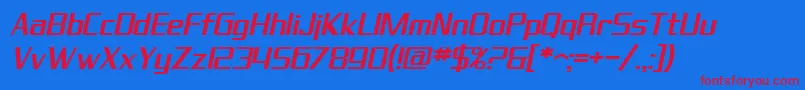 SF Theramin Gothic Oblique Font – Red Fonts on Blue Background