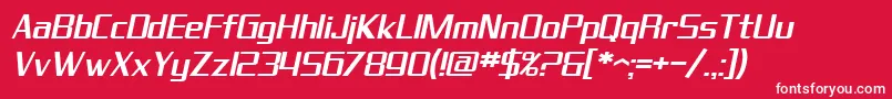 SF Theramin Gothic Oblique Font – White Fonts on Red Background