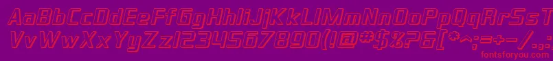 SF Theramin Gothic Shaded Oblique Font – Red Fonts on Purple Background