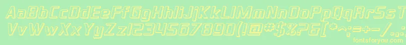 SF Theramin Gothic Shaded Oblique Font – Yellow Fonts on Green Background