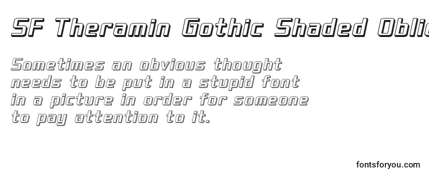 Przegląd czcionki SF Theramin Gothic Shaded Oblique