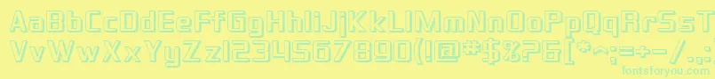 フォントSF Theramin Gothic Shaded – 黄色い背景に緑の文字