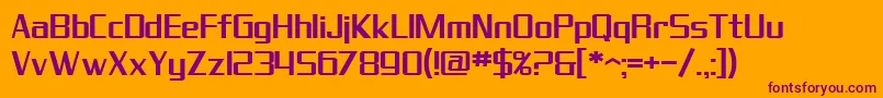 SF Theramin Gothic Font – Purple Fonts on Orange Background