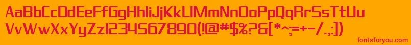 SF Theramin Gothic-Schriftart – Rote Schriften auf orangefarbenem Hintergrund