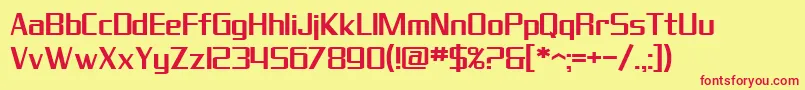 SF Theramin Gothic Font – Red Fonts on Yellow Background