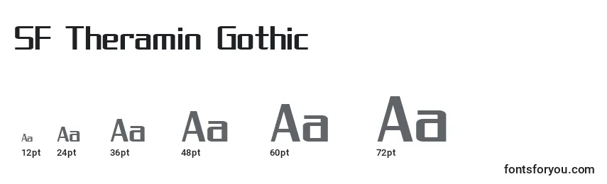 Размеры шрифта SF Theramin Gothic