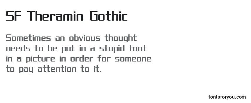 Überblick über die Schriftart SF Theramin Gothic