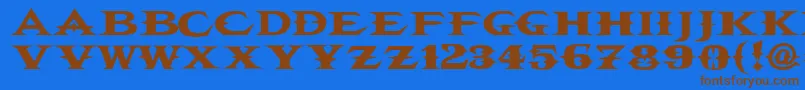Vtcbelialsblade Font – Brown Fonts on Blue Background