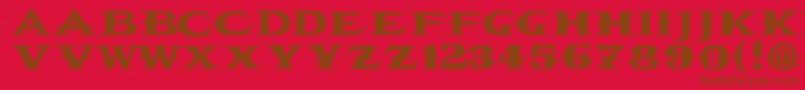 Vtcbelialsblade-Schriftart – Braune Schriften auf rotem Hintergrund
