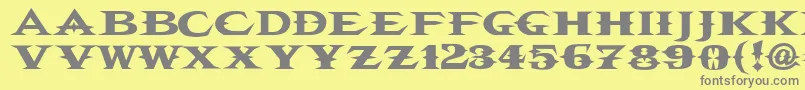 Vtcbelialsblade Font – Gray Fonts on Yellow Background