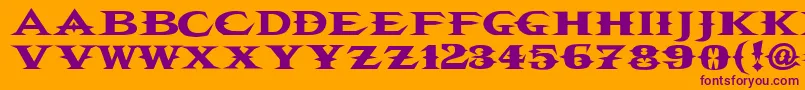 Vtcbelialsblade-Schriftart – Violette Schriften auf orangefarbenem Hintergrund