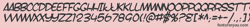 Fonte SF Toontime B Italic – fontes pretas em um fundo rosa