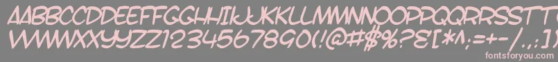 SF Toontime B Italic Font – Pink Fonts on Gray Background