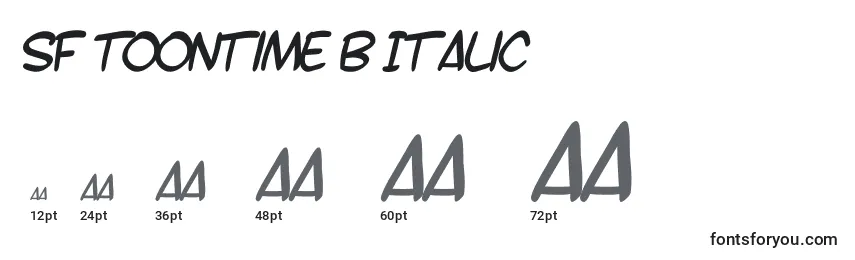 SF Toontime B Italic Font Sizes