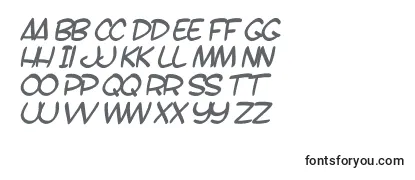 Überblick über die Schriftart SF Toontime B Italic